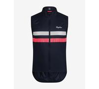 Gilet Rapha Brevet Wind nero logo rosa bianco - S