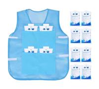 Gilet refrigerante da uomo, con 8 impacchi di ghiaccio, indossabile come gadget per il raffreddamento, per l'estate, sport all'aperto, viaggi, lavoro, papà, lavoratori all'aperto, blu cielo, A