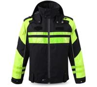 Gilet Riflettente Tuta Riflettente da Ciclismo, Giacca di Sicurezza in Tessuto Oxford per Uomo Nero Antivento Inverno Caldo Traspirante Abbigliamento da Lavoro All'aperto, XL