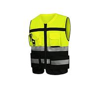 Gilet riflettenti ad alta visibilità, Ciao Viz Vis gilet, Gilet di sicurezza per appaltatore di lavoro di sicurezza riflettente a 2 bande, Gilet da lavoro all'aperto (1 confezione, giallo, XL)