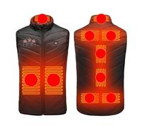 Gilet riscaldabile da uomo e donna, 3 temperature regolabili, con 9 zone di riscaldamento, USB, senza maniche, per caccia, campeggio, sci (senza batteria), Nero , xxl