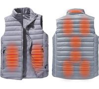 Gilet Riscaldante USB con Pad Riscaldanti Incorporati Tg M Grigio- Ideale per At