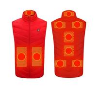 Gilet Riscaldata per Uomo Donna Cotone Giubbotto Termico Riscaldato Unisex Gilets Elettrico Riscaldato con 9 Zone Riscaldamento 3 Livelli di Temperatura Invernale Giacca Tinta Unita a Stampa