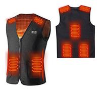 Gilet Riscaldato 5 Zone Uomo Gilet In Cotone Riscaldante Intelligente Gilet Riscaldante Elettrico A Infrarossi USB Gilet Invernale Caldo Invernale (Black/7 Zones,M)