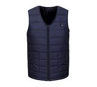 Gilet riscaldato da uomo, invernale, spesso, imbottito, termico, per autunno e inverno, con scollo a V, leggero, casual, tinta unita, con tasche, classico, versatile, per attività all'aperto, Blu, 6XL