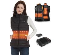 Gilet Riscaldato Donna,Gilet riscaldabile con Batteria Elettrico Leggero Giacca Riscaldata 5 Zone con 3 Temperature Regolabili Outdoor/scii/cacci