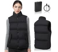 Gilet Riscaldato Donna, Slim Fit in Cotone Morbido con Batteria 7.4V 18400mAh - Riscaldamento Rapido, 3 Livelli di Temperatura, Caldo e Delicato sulla Pelle per Inverno, Escursionismo, Quotidiano