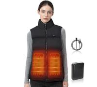 Gilet Riscaldato Donna, Slim Fit in Cotone Morbido con Batteria 7.4V 18400mAh - Riscaldamento Rapido, 3 Livelli di Temperatura, Caldo e Delicato sulla Pelle per Inverno, Escursionismo, Quotidiano