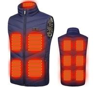 Gilet Riscaldato Donna USB Giubbotto Riscaldato da Lavoro Invernale Giubbino Riscaldato Caccia Termico Smanicato Riscaldato Moto Pile Giacca Riscaldata Gilet Riscaldante senza Maniche(Blue,2XL)