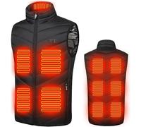 Gilet Riscaldato Donna USB Giubbotto Riscaldato da Lavoro Invernale Giubbino Riscaldato Caccia Termico Smanicato Riscaldato Moto Pile Giacca Riscaldata Gilet Riscaldante senza Maniche(Black,L)