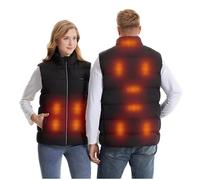 Gilet Riscaldato Elettrico Per Uomo Donna, 9/11/15/17/20/23 Zone Di Riscaldamento Giacca Riscaldata Leggera Per Escursionismo Campeggio,L, Black 11 Zones