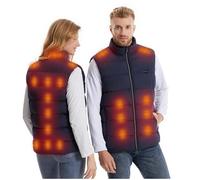 Gilet Riscaldato Elettrico Per Uomo Donna, 9/11/15/17/20/23 Zone Di Riscaldamento Giacca Riscaldata Leggera Per Escursionismo Campeggio,L, Blue 20 Zones