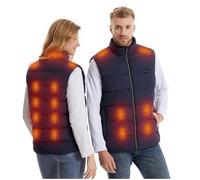 Gilet Riscaldato Elettrico Per Uomo Donna, 9/11/15/17/20/23 Zone Di Riscaldamento Giacca Riscaldata Leggera Per Escursionismo Campeggio,L, Blue 17 Zones