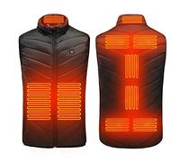 Gilet Riscaldato, Gilet Riscaldato Uomo Donna, Caccia Gilet, Usb Gilet Riscaldante Elettrico, Regolabile Lavabile Giacca Riscaldabile, 3 Livelli Di Temperatura, Per Caccia, Campeggio (XS, Nero)