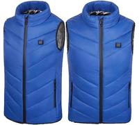 Gilet Riscaldato Leggero 5v USB Ricarica Bambini Calda Giacca Senza Maniche Vestiti Riscaldati Lavabili Gilet Sportivo per Campeggio All'aperto Escursionismo, Blue, 170