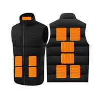 Gilet Riscaldato Leggero Per Uomo Donna 9/11/15/17/20/23 Zone Di Riscaldamento Giacca Riscaldante Unisex Gilet Caldo Leggero,M, Black 11 Zones