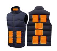Gilet Riscaldato Leggero Per Uomo Donna 9/11/15/17/20/23 Zone Di Riscaldamento Giacca Riscaldante Unisex Gilet Caldo Leggero,3XL, Blue 11 Zones