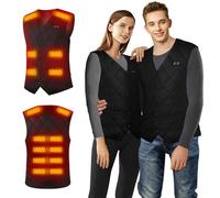 Gilet Riscaldato Moto USB, Giubbotto Riscaldato Uomo Invernale, Giacca Riscaldata Uomo Donna, Giacca Riscaldato Uomo Lavoro, Gilet Riscaldante Elettrico 3 Temperatura Lavabile Unisex (S, Nero)