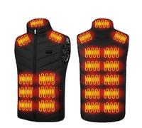 Gilet Riscaldato per Uomo e Donna, 21 Elettrico Giubbotto Riscaldato 3 Temperatura Regolabile, Lavabile Giacca Riscaldata per Moto Pesca Lavoro(Black,3XL)