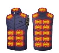 Gilet Riscaldato per Uomo e Donna, 21 Elettrico Giubbotto Riscaldato 3 Temperatura Regolabile, Lavabile Giacca Riscaldata per Moto Pesca Lavoro(Blue,L)