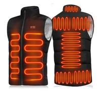 Gilet Riscaldato Per Uomo E Donna Taglie Forti Gilet Riscaldante Elettrico Giacca Riscaldata Impermeabile Giacca Moto Gilet Temperatura Regolabile Smanicato Gilet da Lavoro Per Ciclismo Caccia(9 Black