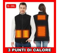 Gilet riscaldato riscaldante elettrico a batteria uomo donna TUTTE LE TAGLIE