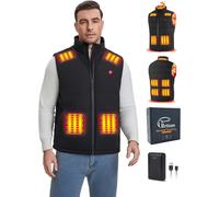 Gilet Riscaldato Uomo con Batteria 10000mAh, Giubbotto Riscaldanto con 15 Zone e