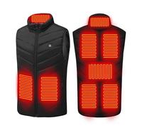 Gilet Riscaldato Uomo Donna Giacca con 8 Zona di Riscaldamento Ricarica USB Giubbotto 3 Temperature Regolabili Gilet Riscaldata Elettrico Giacche Impermeabile Antivento Cappotto Caldo Piumino
