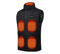 Gilet Riscaldato Uomo Donna Zone Multiple Con USB e Colletto Alto Giubbotto Riscaldato Invernale Termica Piumino Senza Maniche 100 Grammi Giacca Riscaldata Smanicato Autunno per Sci Moto LavoroNeroXL