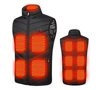 Gilet Riscaldato USB Giubbotto Riscaldato per Uomo Donna Elettrico Gilet Riscaldante Termico Invernale Stampato a Doppio Controllo Undici Zone Gilet Riscaldante Giacca Casual Senza Maniche Cappuccio