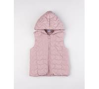Gilet rosa imbottito bambina con trapuntatura a cuor