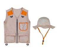 Gilet Safari Per Bambini,Con Cappello E Completo Lavabile | Gilet Da Esploratore Per Bambini Senza Maniche Kit | Per Ragazzi E Ragazze Escursioni Campeggio Esplorazione Parchi Giardino Avventure Natur