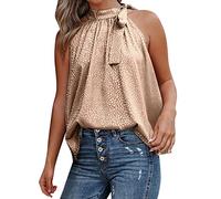 Gilet senza maniche con nuovo motivo leopardato per donne europee americane tunica estiva, caffè, M