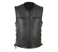 Gilet senza maniche da uomo per attività all'aria aperta, in pelle, da uomo, da lavoro, impermeabile, tinta unita, per attività all'aperto, leggero, per il tempo libero, con tasche con chiusura lampo