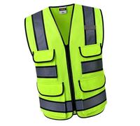 Gilet senza maniche di sicurezza con gilet riflettente con cerniera gialla E