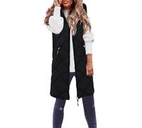 Gilet Smanicato da Donna Gilet Imbottito con Cerniera Cappotto in Piumino con Tasche Leggero Gilet Lungo Cappotto Packable Giacca Gilet Piumino Elegante Abbigliamento Casual o da Lavoro