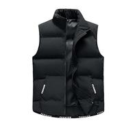 Gilet softshell da uomo, per attività all'aperto, trapuntato, da uomo, colore nero, largo, antivento, senza maniche, per la transizione, Nero , 7XL