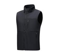 Gilet softshell leggero da uomo, con cerniera, foderato, antivento, senza maniche, per escursionismo, per tutte le condizioni atmosferiche, Nero , XL