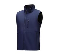Gilet softshell leggero da uomo, con cerniera, foderato, antivento, senza maniche, per escursionismo, per tutte le condizioni atmosferiche, Blu scuro, XXL