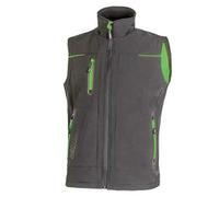 U-Power UNIVERSE, Giubbino Smanicato, Gilet Softshell, con Fodera in Micropile, Tessuto Impermeabile, Antivento, Traspirante, Zip Intera, Multitasche (ASPHALT GREY GREEN - S)