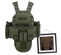 Gilet Tattico con Interstrato per Sacca Idrica E Sacca per La Parte Inferiore Dell'addome - Ampio Spazio di Archiviazione E Sistema Molle per L'allenamento All'aperto Airsoft Paintball(Green)