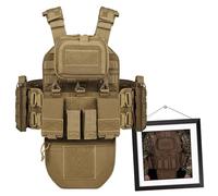 Gilet Tattico con Interstrato per Sacca Idrica E Sacca per La Parte Inferiore Dell'addome - Ampio Spazio di Archiviazione E Sistema Molle per L'allenamento All'aperto Airsoft Paintball(Brown)