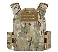 Gilet Tattico Militare da Softair, 1000D Nylon Molle Giubbotto Regolabile Modulare Gilet con Tasche Interna per Piastre EVA Quick Release Buckle Giubbotti Militare da Softair Caccia Cosplay Verde