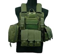 Gilet Tattico Molle Combat Vest Magazine Custodia Estensibile Armor Plate Carrier Strike Gilet Caccia Abbigliamento Gear Waistcoat (Color : Green, Size : Adjustable)