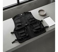 Gilet Tattico Nero Multitasca Smanicato Multi Tasca Traspirante Gilet da Esterno