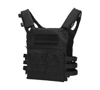 Gilet tattico, per uomo e donna, per softair, leggero, da caccia, per softair, abbigliamento multiuso, per attività all'aperto, paintball, gioco di guerra, camouflage, Nero , Taglia unica