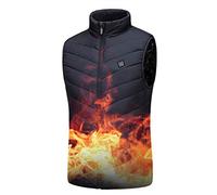Gilet Termico, Giacca Invernale riscaldata elettrica Calda all'aperto Gilet riscaldante USB Panno Termico Piuma Campeggio Escursionismo Giacca da Caccia Calda, Blu, M(Black,4XL)