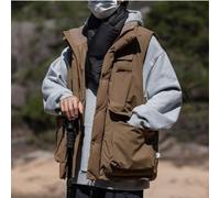 Gilet Trapuntato Uomo Canottiera Giacca Imbottita Tasche Cappotto Retro Casual