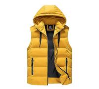 Gilet Trekking Uomo Invernale Leggero con Cappuccio Giubbotto Smanicato Giacca Trapuntato Corto Gilet Senza Maniche Imbottita Giubbino Piumino Smanicato