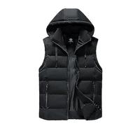 Gilet Trekking Uomo Invernale Leggero con Cappuccio Giubbotto Smanicato Giacca Trapuntato Corto Gilet Senza Maniche Imbottita Giubbino Piumino Smanicato
